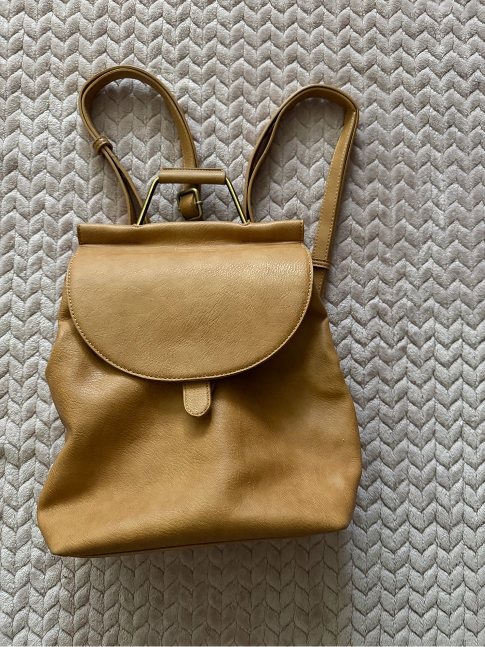Antik Kraft Mustard Tan Leather Backpack